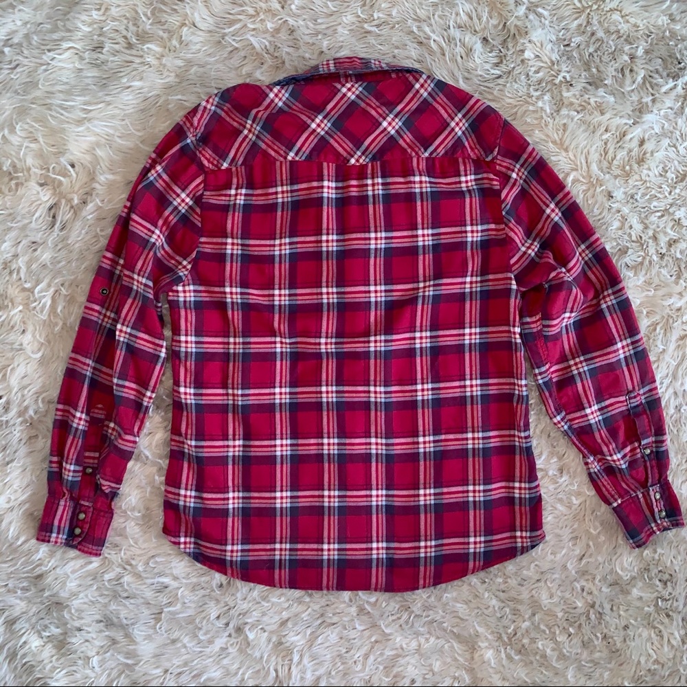 Jach’s Girlfriend Red Plaid Flannel, Size Medium - Picture 10 of 11
